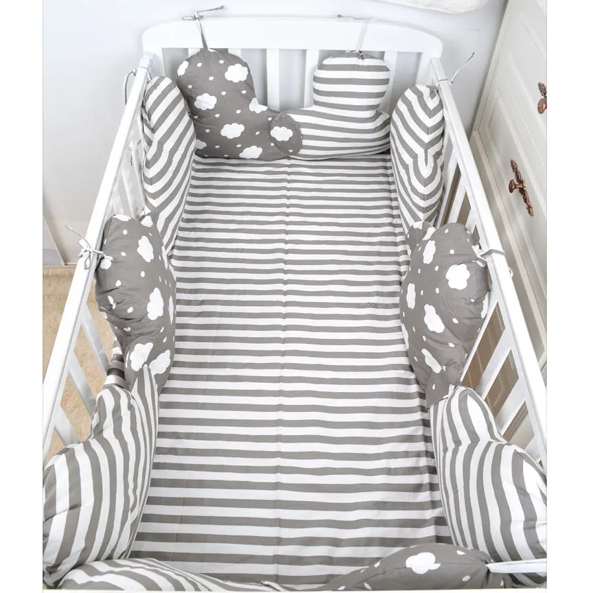 Bumpers gray 4 шт. бампер для детской кровати в кроватку бампер для детской кроватки бампер для новорожденных Комплект постельного белья для малышей украшение комнаты - Цвет: Bumpers gray