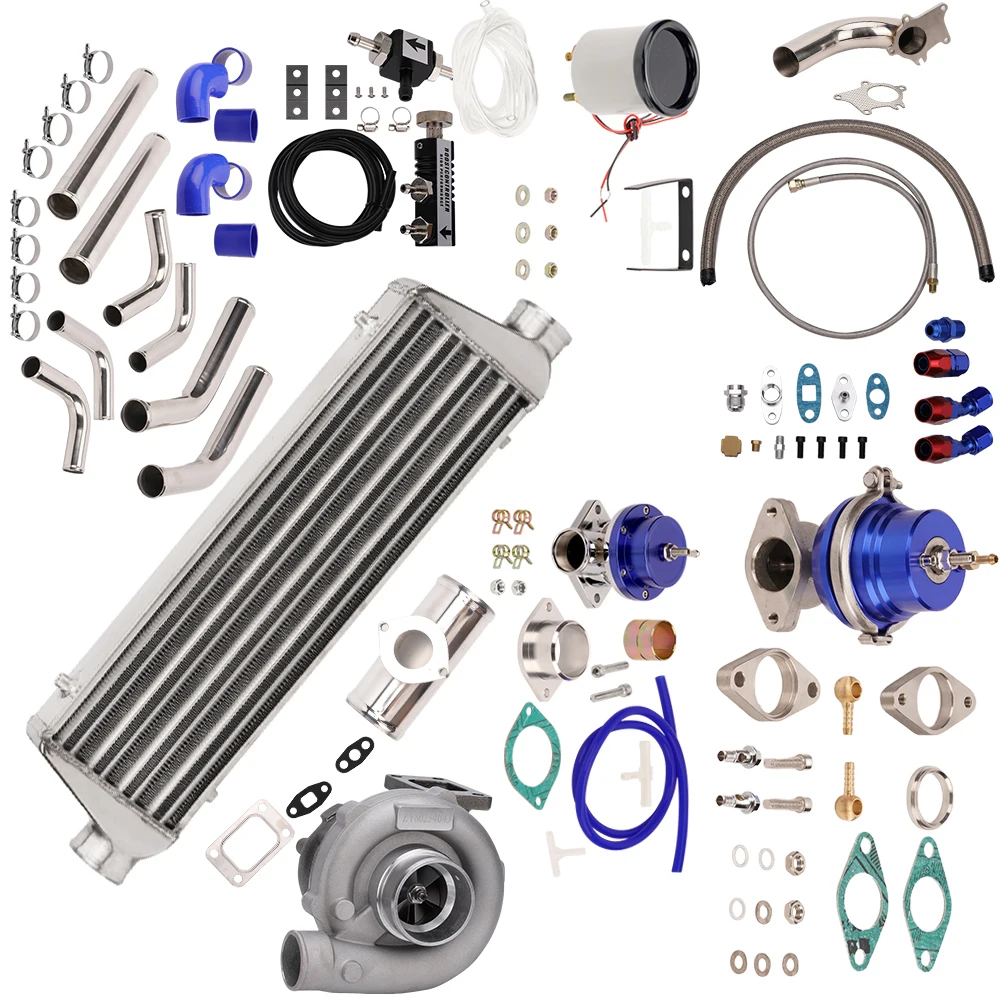 

Турбокомплект интеркулер отходов AR .63 + Датчик усиления для NISSAN патруль T3/T4 Универсальный T04E T3 T4 T3/T4 Stege III 2,5 "Трубопроводный комплект