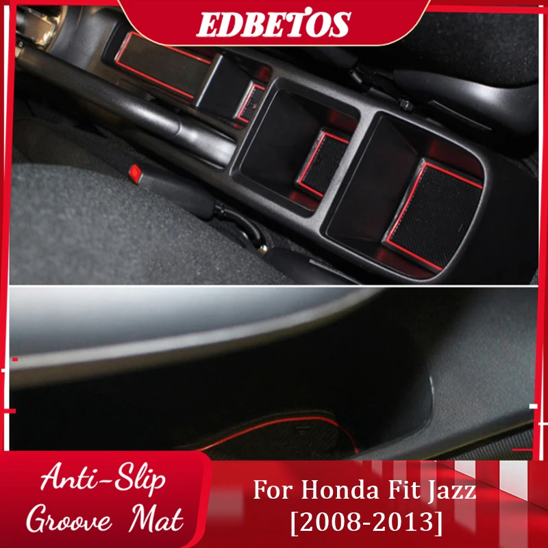 Нескользящий коврик для ворот и чашки Honda Fit Jazz 2008 2009 2010 2011 2012 Аксессуары Резиновые