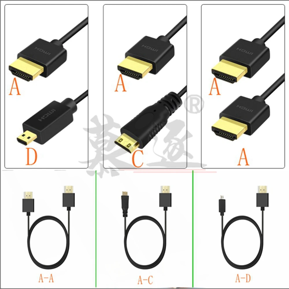 

Mini & Micro HD-compatible male OD 3.0mm Super Soft Thin Cable 30cm 60cm 1m 2k*4k hd @60hz Light-weight Portable