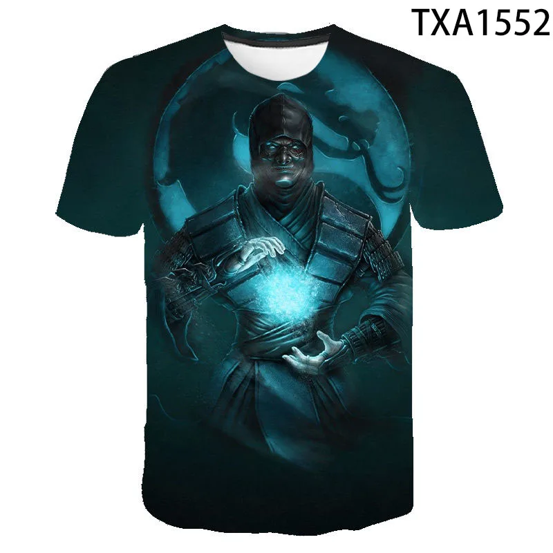 

2021 nuevo verano Mortal Kombat 3D camiseta para hombres y mujeres moda Casual pantalon corto de manga larga de talla grande Top