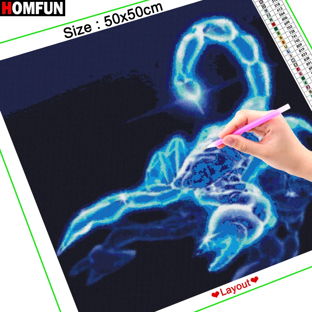 HOMFUN DIY 5D алмазная картина "синий скорпион" полная Алмазная вышивка распродажа картина из страз для фестиваля подарки A27313