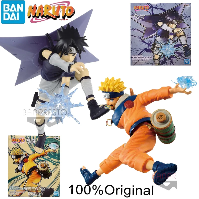 

New Bandai Anime Original Banpresto Teenager Naruto Sasuke Figure Vibration Stars Uzumaki Figurine Action Model Collection Toys