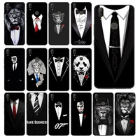 yndfcnb male suit shirt tie phone case for vivo y91c y11 17 19 53 81 31 91 for oppo a9 2020