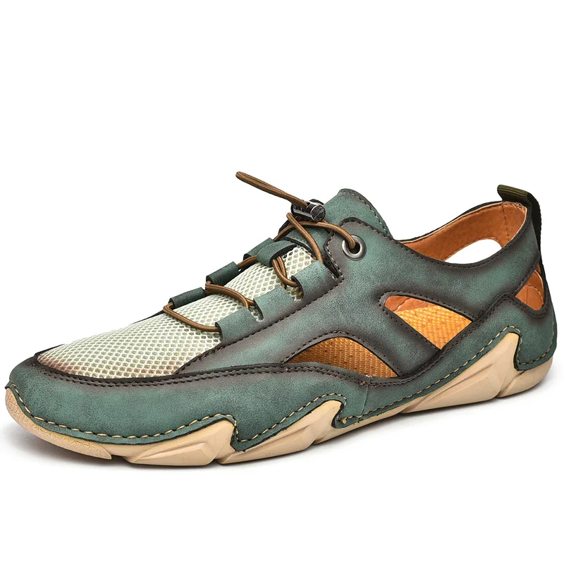 

Туфли мужские с перфорацией, кожаные, мягкие дышащие, повседневные, для вождения, обувь для улицы, большие размеры, лето