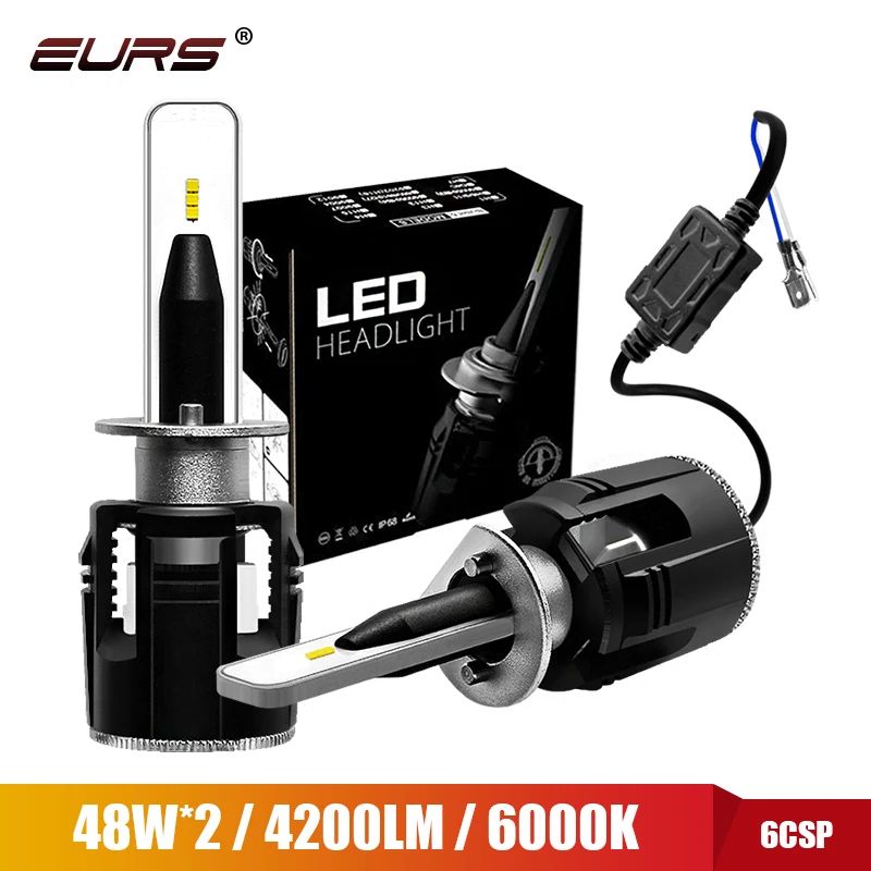 

EURS 360 Side Csp Canbus 4300K/6000K H7 led H4 H1 H11 H3 Hb3 Hb4 Led Bulbs Auto Headlights 12V 4200 LM 4800LM LED Auto Bulbs