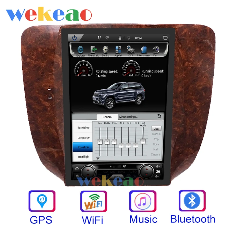 Wekeao вертикальный экран Tesla Style 12 1 'ɺndroid 9 0 автомобильный Dvd мультимедийный