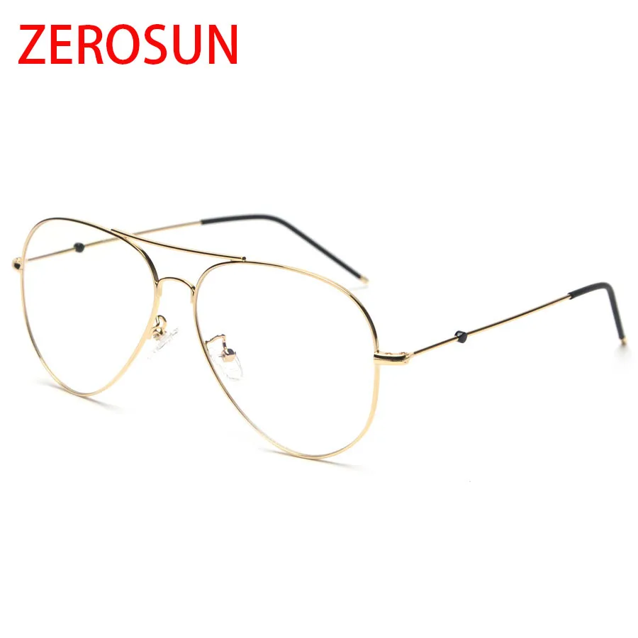Zerosun авиационные очки оправа для мужчин и женщин прозрачные линзы модные женские