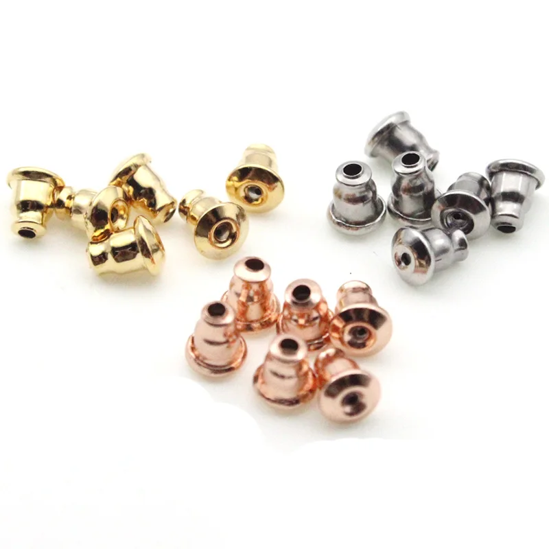 

50Pcs/lot 5X6MM 316L Stainless Steel Gold Stud Earring Stopper Back for Diy Jewelry Making Earring Findings Crafts Accessories