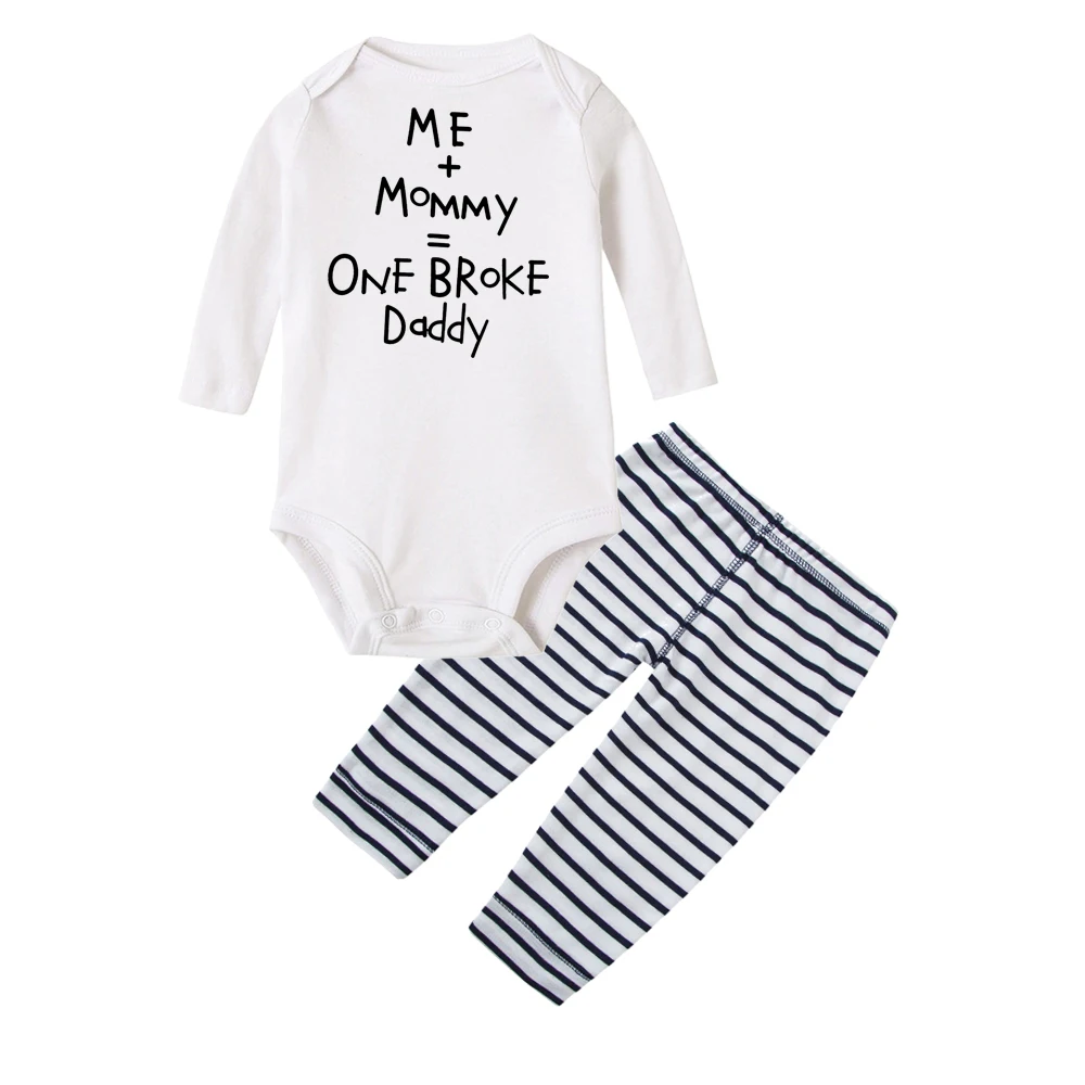 Мама и я составляет один сломался папа Смешные новорожденных Baby2pcs одежда