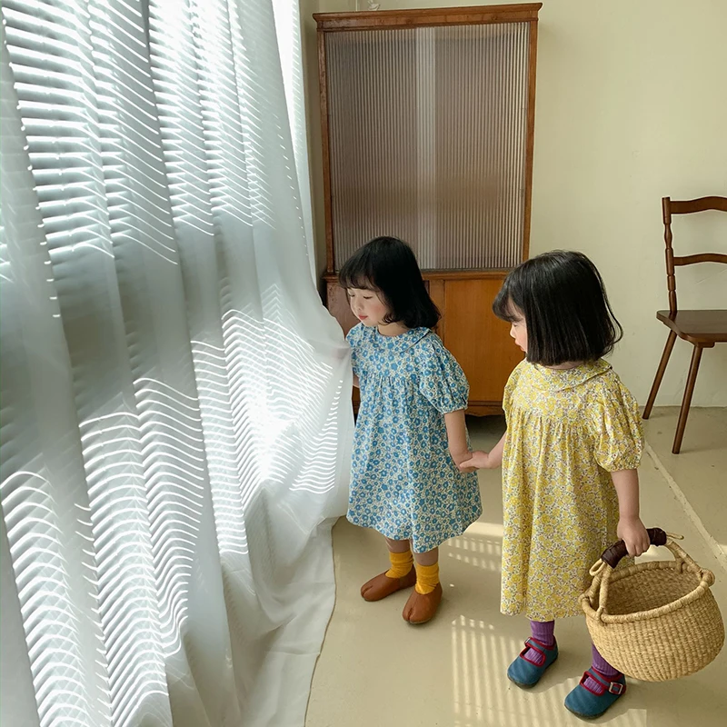 

Keelorn Girls Floral Costumes 2021 New Summer Cirls Kids Casual Dresses Korean Fashion Short Sleeve Children Clothing 2-6Y