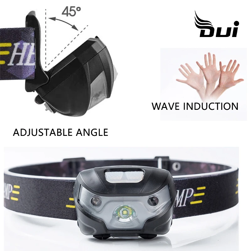 Налобный фонарь DUI с датчиком движения перезаряжаемый USB мощный светодиодный