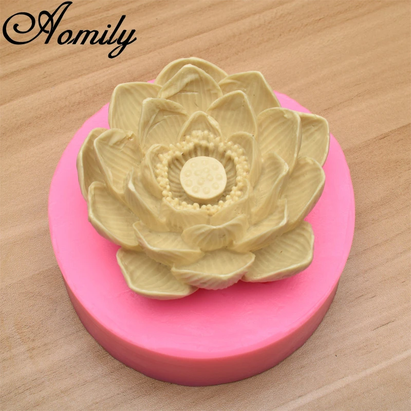 

Aomily Lotus Shape Cake Silicone Molds Fondant Cake Decorating Tools Chocolate Candy Mold Baking Tools for Cakes DIY Soap Mold