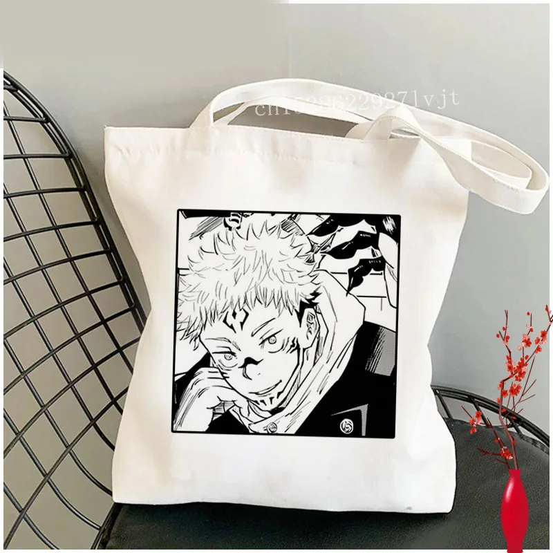 

Jujutsu Kaisen shopping bag canvas jute bag bolsas de tela grocery bolso eco bag reciclaje sac cabas net grab