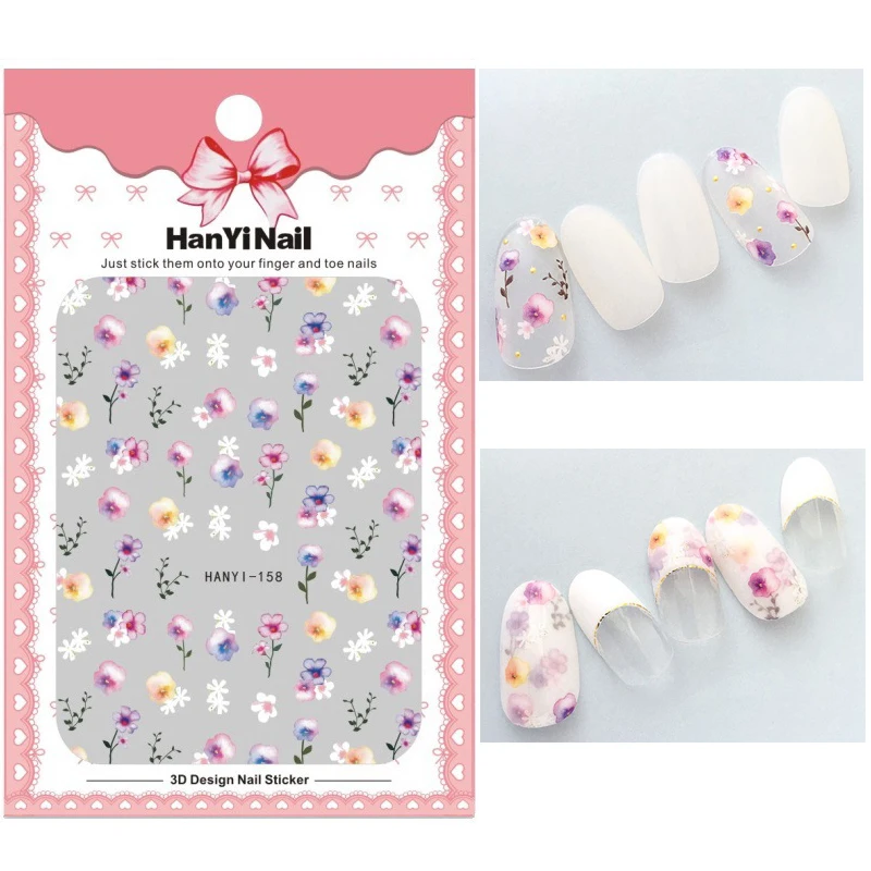 Nails Art Manicure Stickers Decorations Nail Design Rose Sunflower Peach Flowers Japanese Sakura Decals | Красота и здоровье
