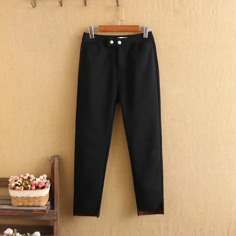 

Plus Size Jeans For Women In Winter Elastic Waist Plus Velvet Thickening Leggings Pants Large Size Fashion Trousers Stretch Pant