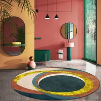 modern nordic green orange abstract circle living room bedroom non slip mat carpet custom