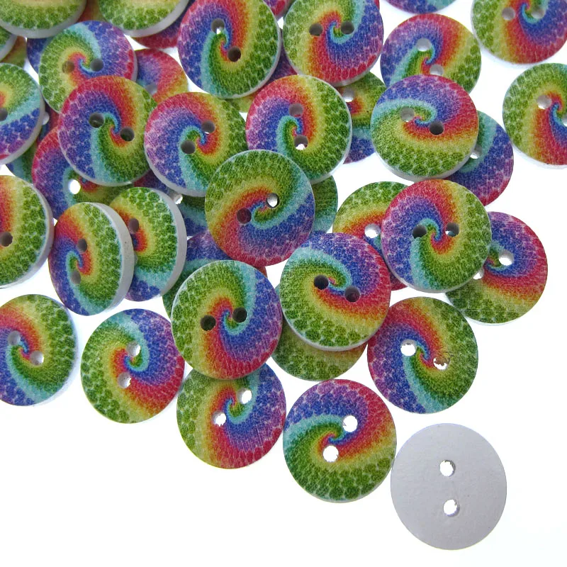 50 шт. разноцветные радужные пуговицы 5/8 дюйма|wooden buttons|multicolor buttonsscrapbooking craft |