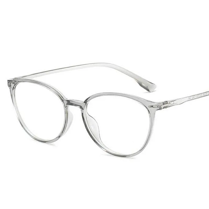 transparent gray Cat Eye Clear Lens Women Optical Eyewear Myopia Spectacle Glasses-0.5-1.0-1.5-2.0-2.5-3.0-3.5-4.0-4.5-5.0-5.5-6.0 - Frame Color: transparent gray