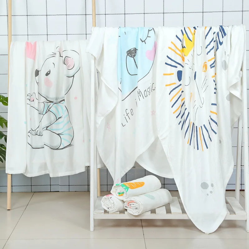 Двухслойное детское Пеленальное Одеяло из бамбукового волокна муслиновое