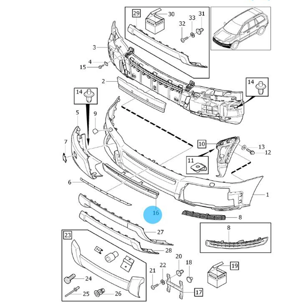 Хромированная нижняя рама переднего бампера решетка гриль для VOLVO XC90 2007 2008 2009 2010