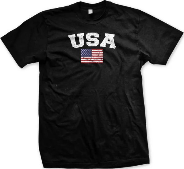 

USA Distressed Flag - American Pride Red White and Blue Mens T-shirt
