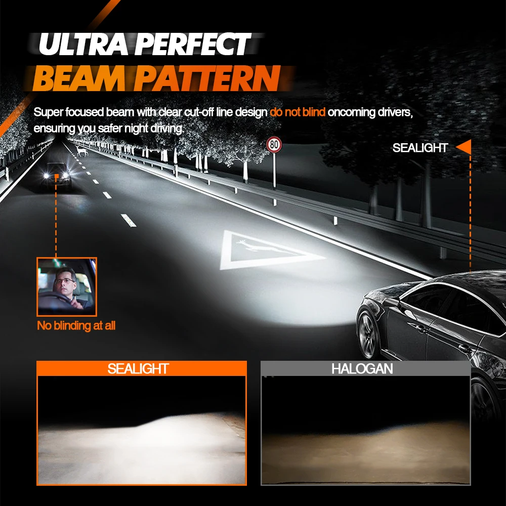 Автомобильная светодиодсветильник лампа для переднего светильник 2 шт. H11 9005 9006 100