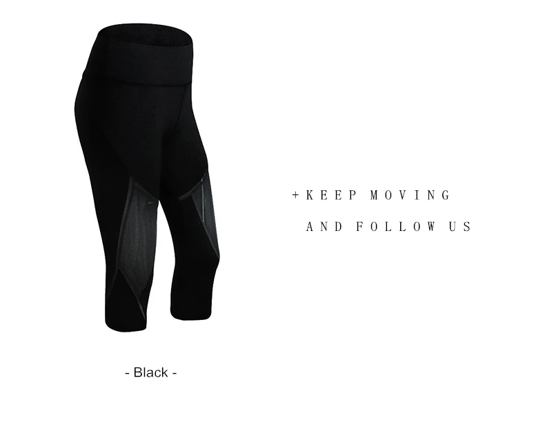 Summer Women Sport Leggings Cropped Yoga Pant Elastic Mesh Capris Quick Dry Running Crop Trousers Female Gym Pant Fitness Tights