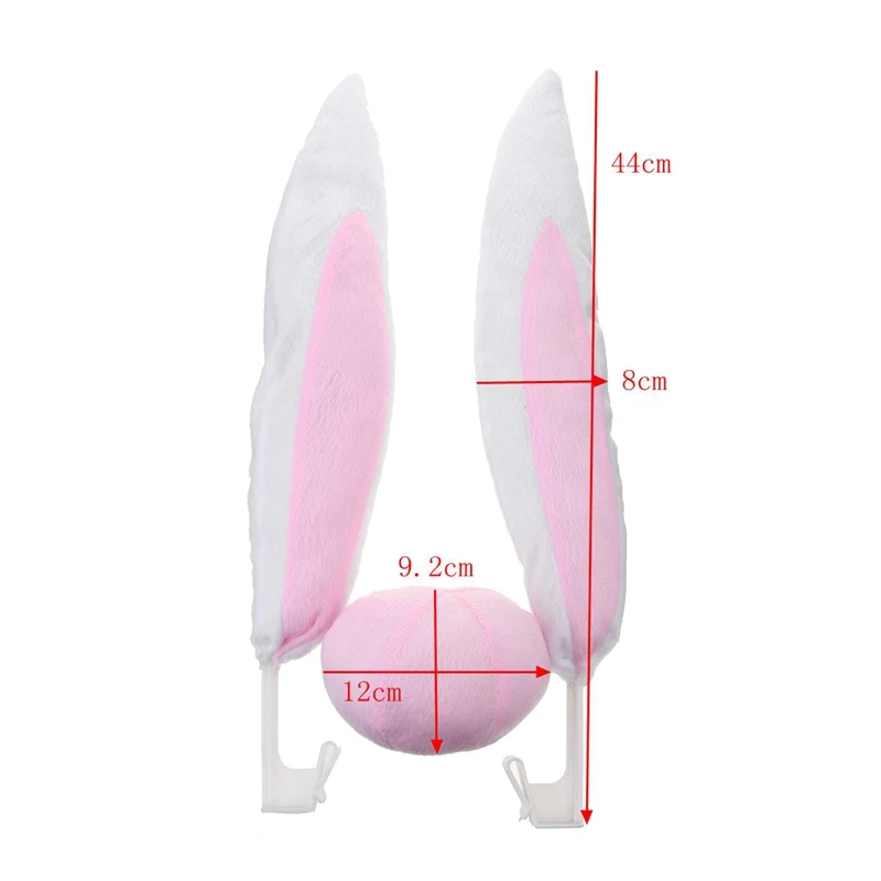 Автомобильное Рождественское украшение Розовые кроличьи уши с носом игрушки для