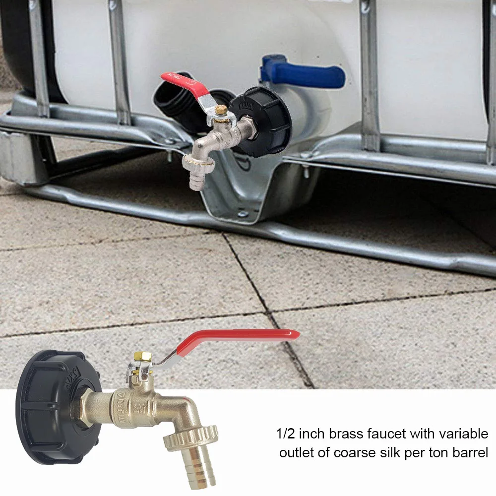 

IBC Tank Adapter Thread Tap Connector 1/2'' Garden Hose Faucet Water Tank Connector Garden Tap Replacement Valve Fitting Parts