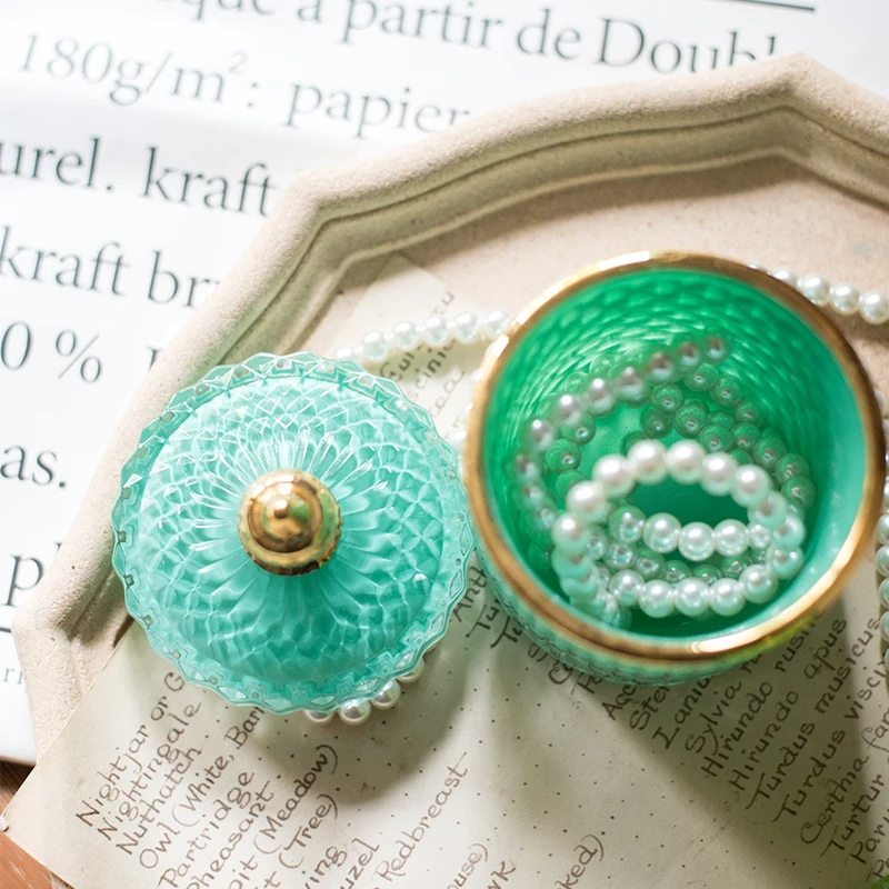 Стеклянная банка для хранения ювелирных изделий элегантная прозрачная сахара