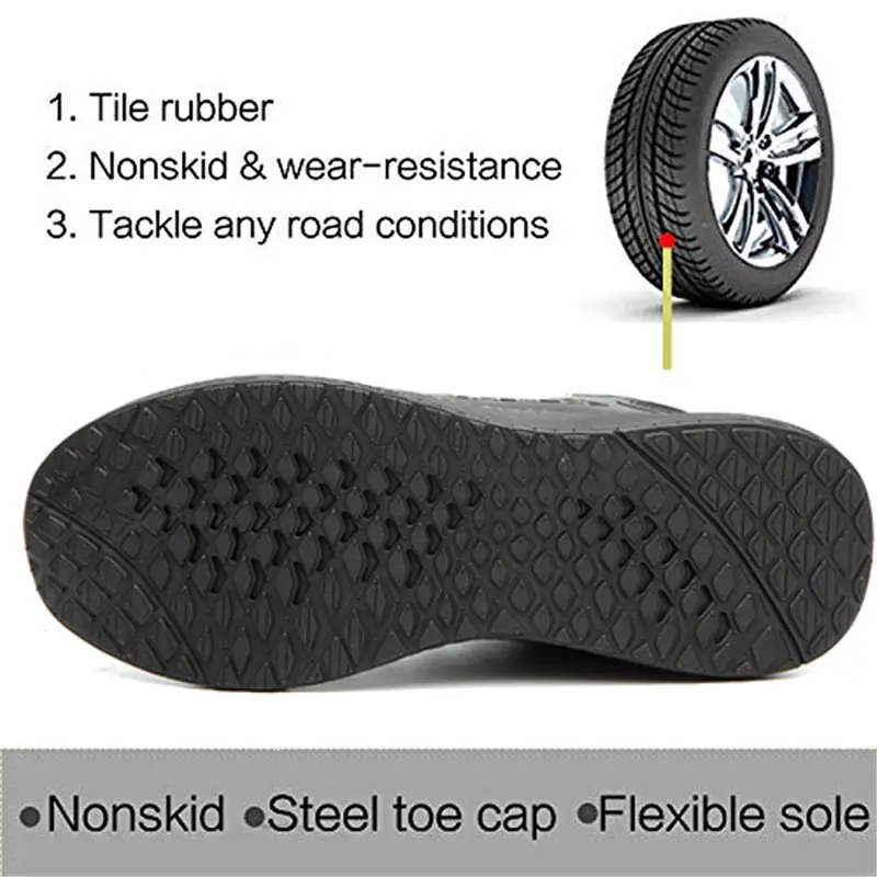 SUADEEX Unisex Men Women Safety Shoes Steel Toe Puncture Proof Work Shoes Lightweight Outdoor Breathable Construction Boots Men