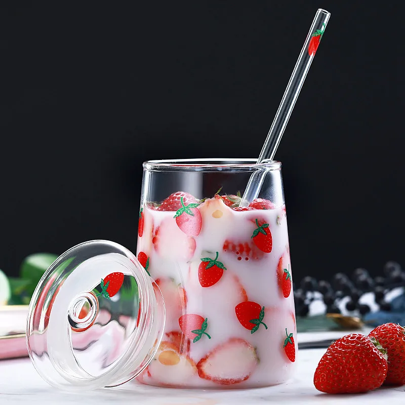 Прозрачная Милая кофейная кружка большой емкости с крышкой простая современная