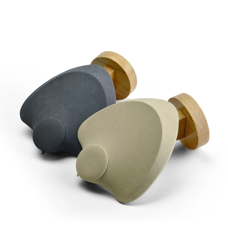 Oirlv New Wooden Necklace Display Stand with Microfiber insert Mannequin Model Pendant Holder Jewelry Expositor Shop Counter