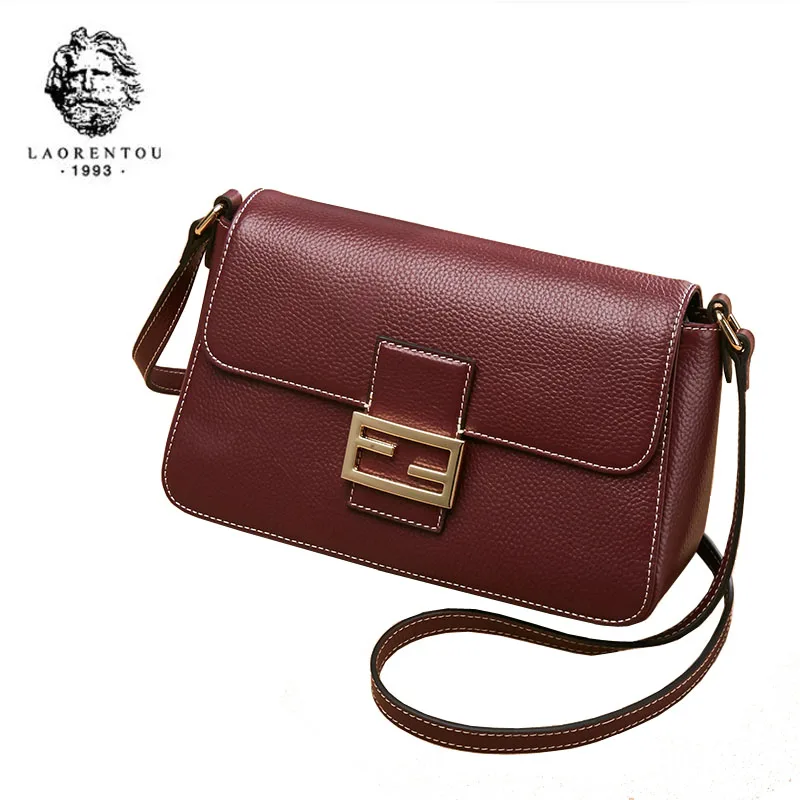 LAORENTOU женская кожаная сумка 2019 Новая модная почтальон через плечо винтажная