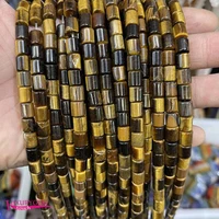 natural yellow tiger eye stone spacer loose beads high quality 6x6mm smooth column shape diy gem jewelry making 38cm a3746