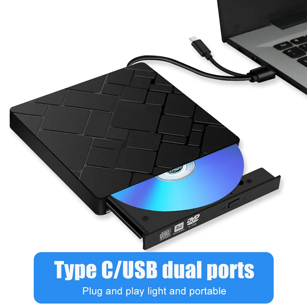 Внешний оптический привод новый тип C + USB 3 0 2 RW-DVD мобильный CD/проигрыватель для
