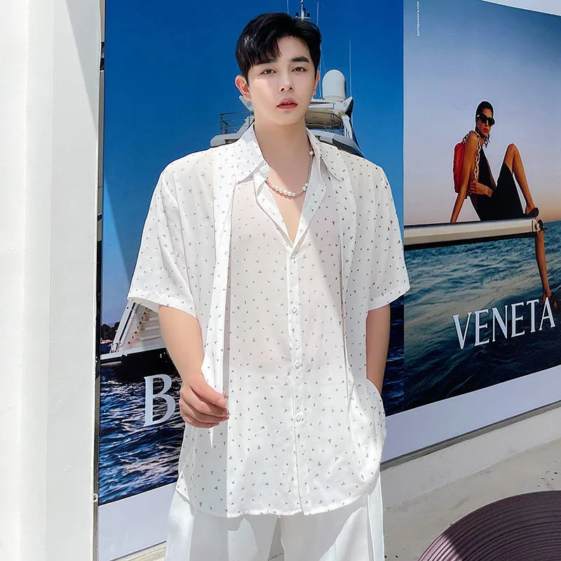 Модная причудливая рубашка для мужчин Camisa 2021 повседневная мужская трендовая