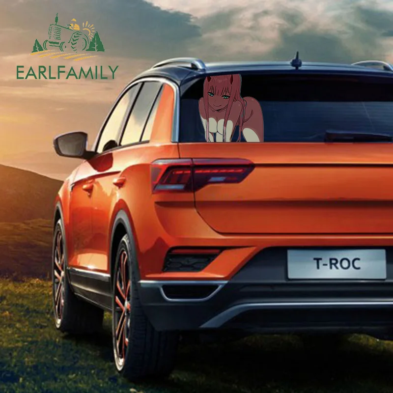 

EARLFAMILY 43cm x 41.5cm for Darling in the Franxx Zero Two Anime Beauty Car Stickers and Decals Vinyl Waterproof Car Wrap