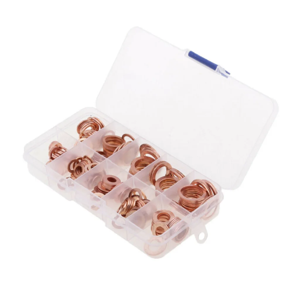 Шайба Медь раздавить уплотнение Ассорти M5-M14 набор 200 сливного масла | Автомобили