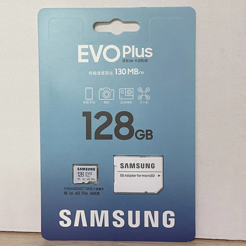 Новый продукт SAMSUNG 64 Гб 128 ГБ 256 512 TF(MicroSD) EVO Plus 4K U3 V30 A2 чтение 130 МБ/с.