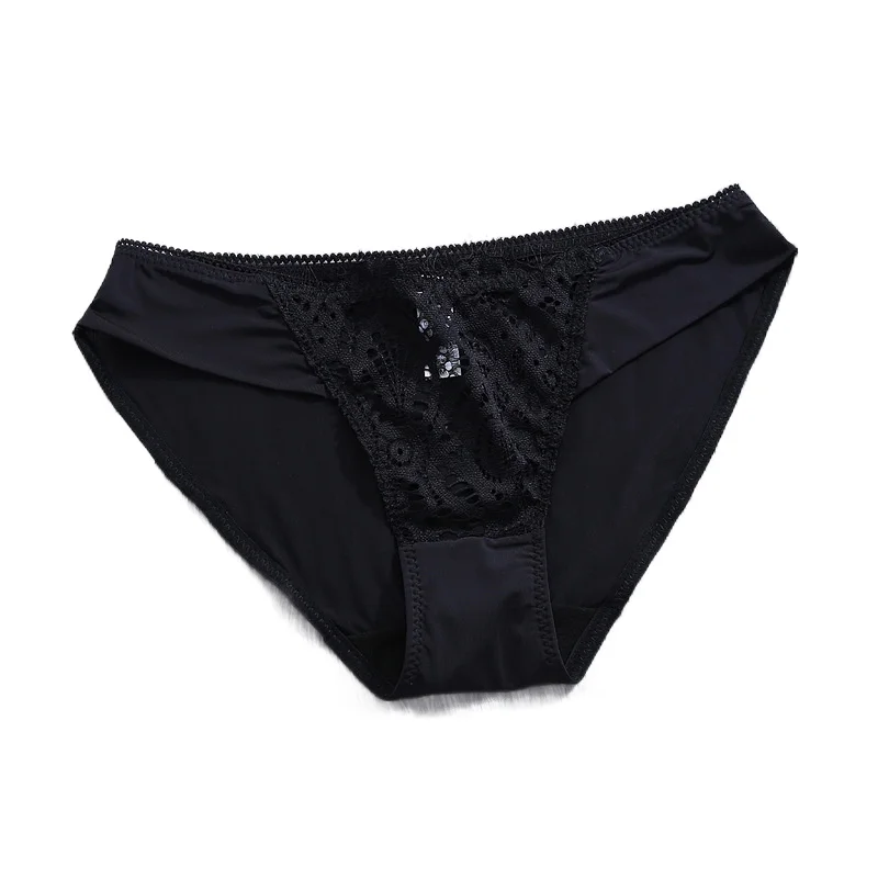 

2021 Comfortable And Seamless Sexy Underwear Women's Lace Hollow Ice Silk Ultra-Thin Hot Low-Waist Women's Cotton Crotch Briefs