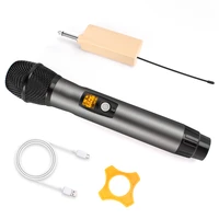 uhf adjustable metal dynamic handheld karaoke mic with rechargeable receiver 80m 14 input pairing for recording studio party