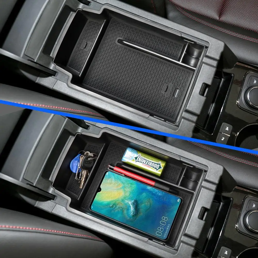 

ZUNDUO for Chevrolet Blazer 2019 2020 2021 Central Armrest Box storage box center console Accessories Black Coin box Tidying