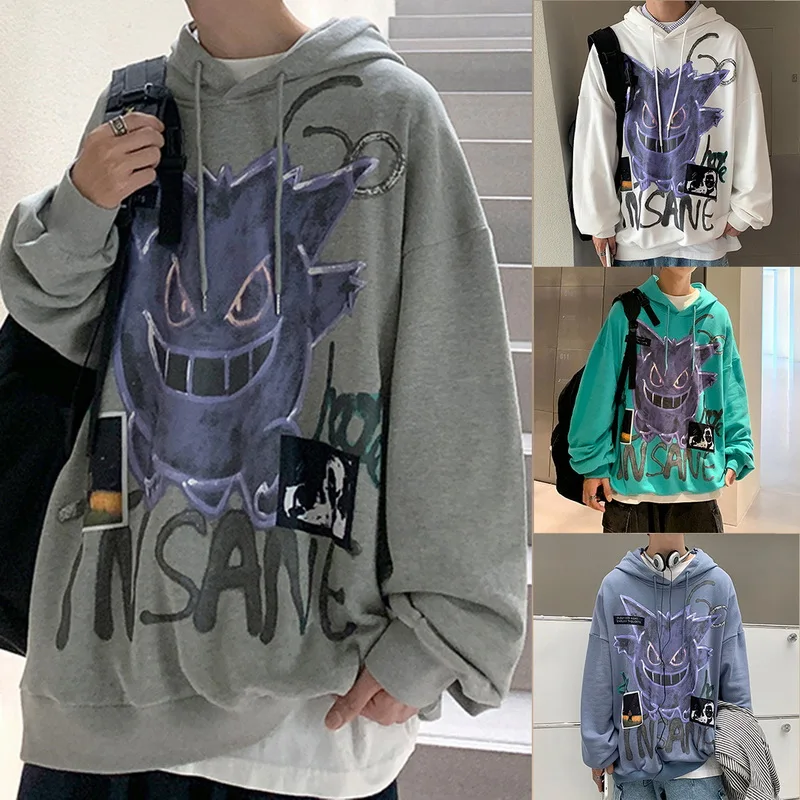 

2021 Spring Autumn New Devil Hoodie Men Women Fashion Casual Loose Pullover Hip Hop Streetwear Sweatshirt Harajuku Male Tops