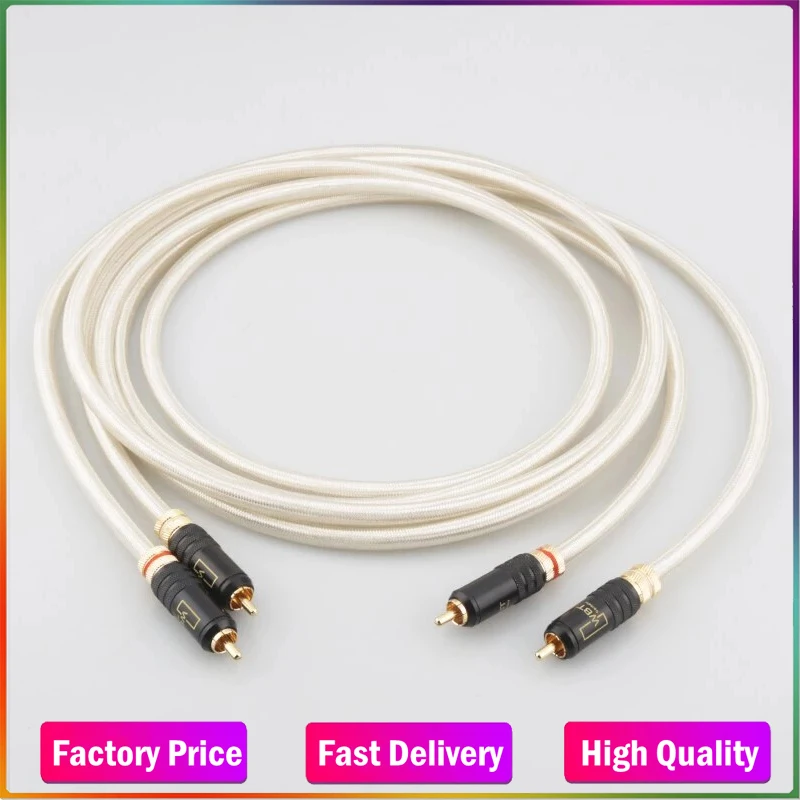 

High Quality A26 5N OCC Silver-Plated hifi audio Interconnect Cable with WBT-0144 gold plated connector