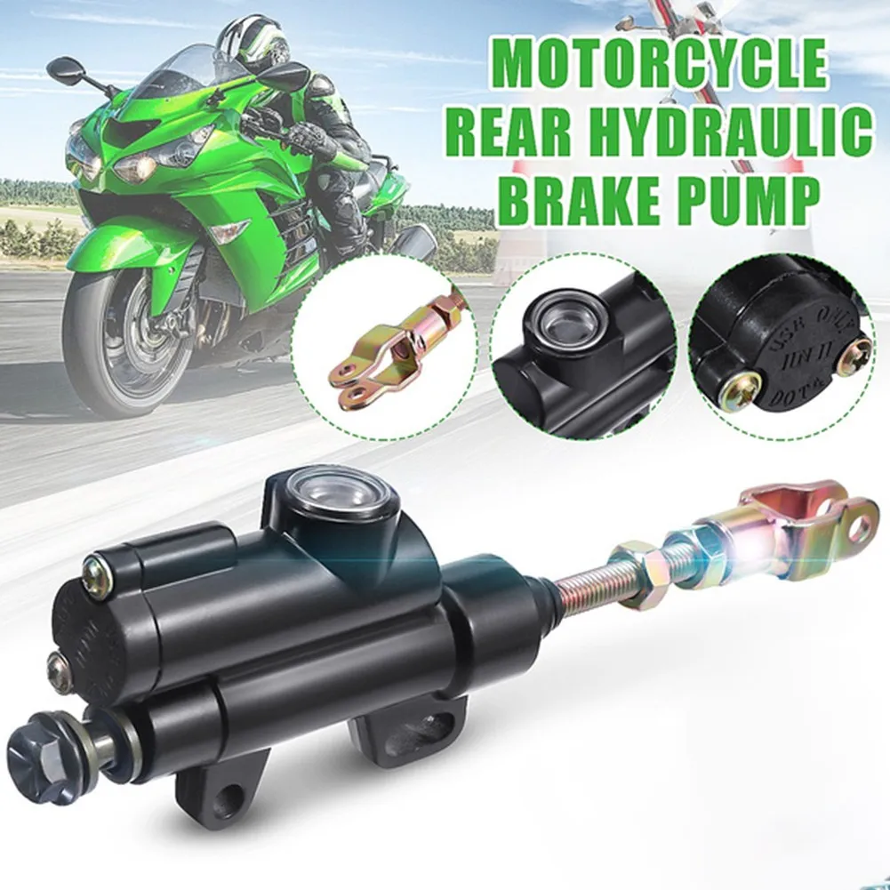 

1pcs Rear Foot Hydraulic Brake Pump 22cm Aluminum Alloy Black Motorcycle