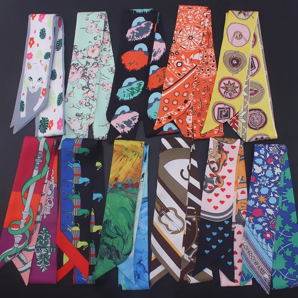 2021 Фирменный шарф дождевой лес женские узкие сумочки шарфы модный Шелковый для женщин полотенце на запястье