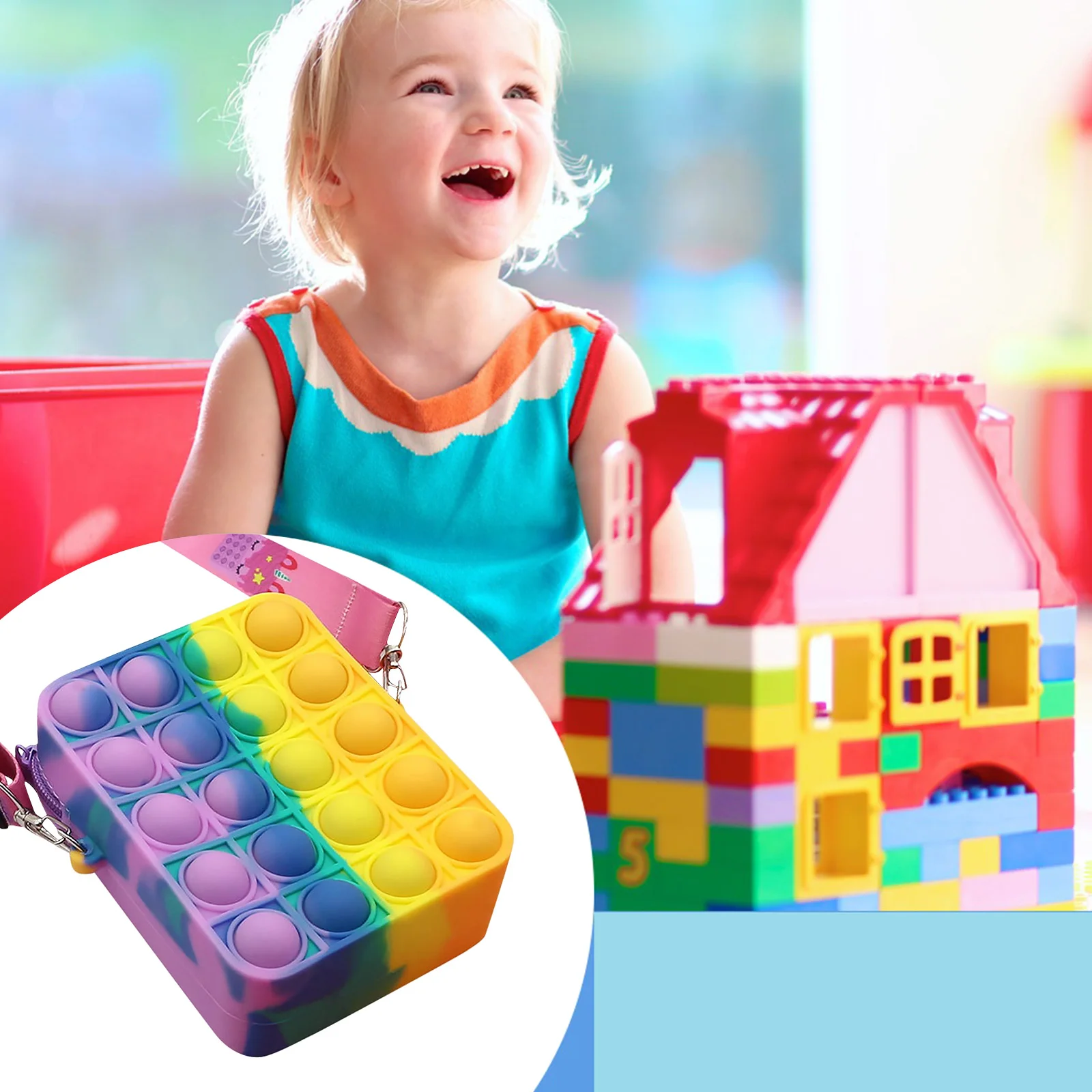 

Силиконовая пузырчатая сумка для хранения, модный портативный кошелек для девушек, кошелек для декомпрессии, домашняя хозяйственная уличн...