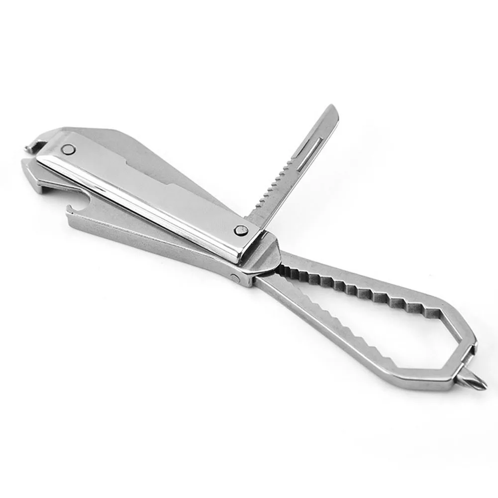 

Multi-purpose Corkscrew Screwdriver Wrench 8 in 1 Stainless Steel Pocket Cutter Mini Screwdriver Wrench Foldable Multi-tool